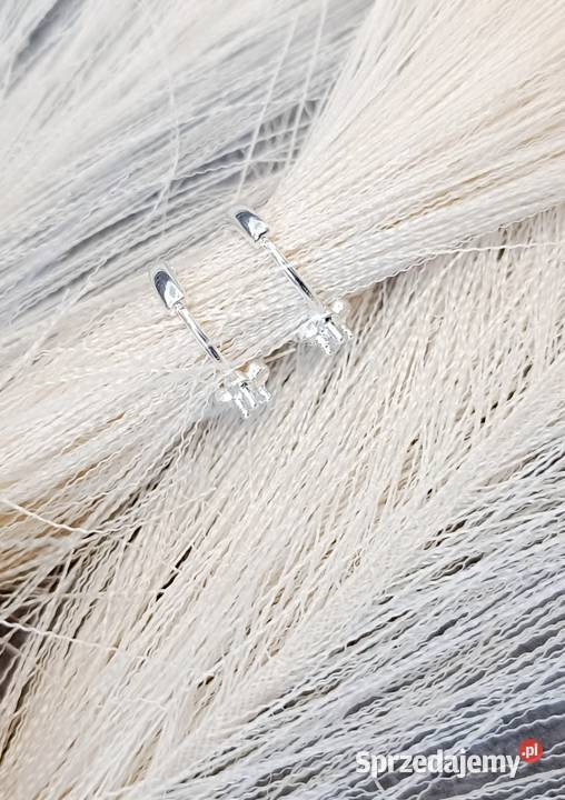 Kolczyki srebrne kwiatuszki cyrkonie 925 podkarpackie Stalowa Wola