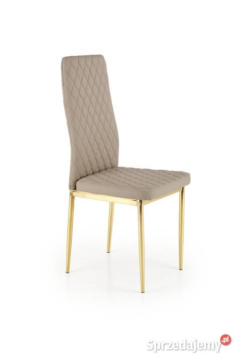 Krzesło eko skóra złote nogi K501