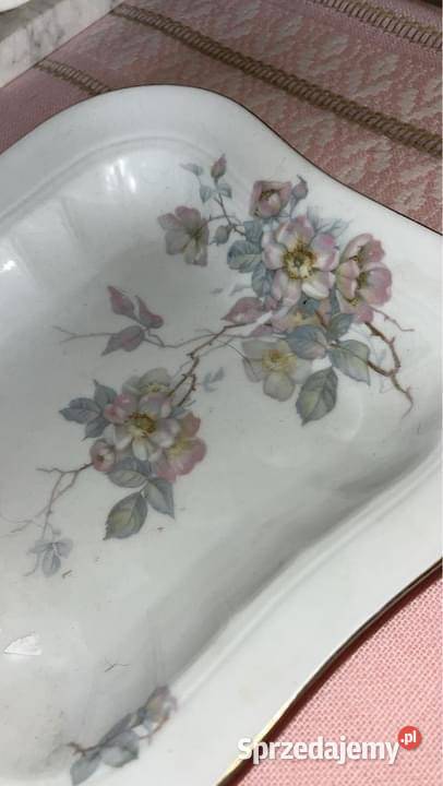 Półmisek wielki kwiaty jabłoni Carl Tielsch Porcelana i szkło Gdańsk