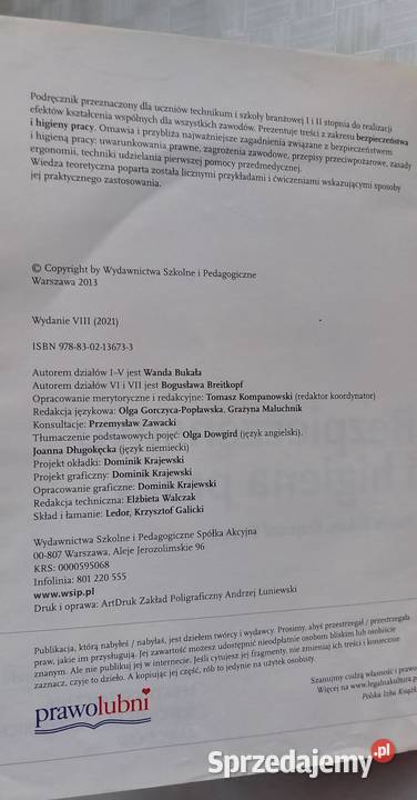 Bezpieczeństwo i higiena pracy Podręcznik do Małkinia Górna
