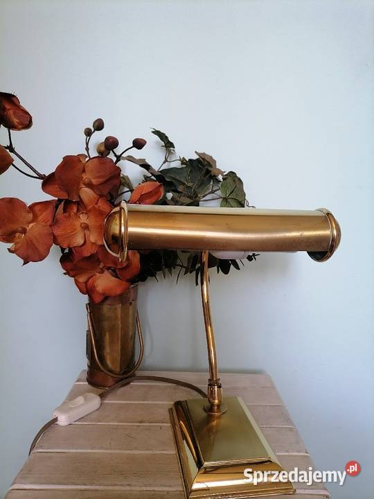 Stara mosiężna lampa gabinetowa z łat 60 tych Kraków