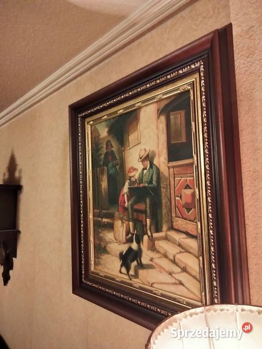 Obraz farby olejnena płótnie z piękną drewnianą Gniezno