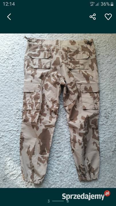 Spodnie wojskowe kamuflaż leśny pustynny bojówki