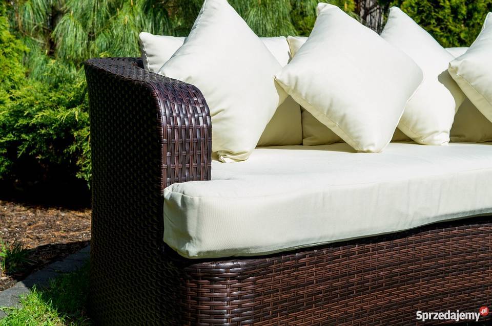Zestaw ogrodowy sofa technorattan Alessia brąz Łaskarzew