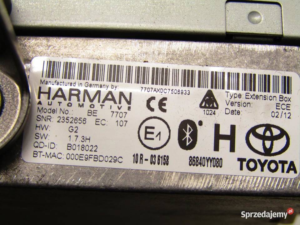 EKRAN WYŚWIETLACZ MONITOR NAWIGACJI JBL TOYOTA Liczniki i zegary