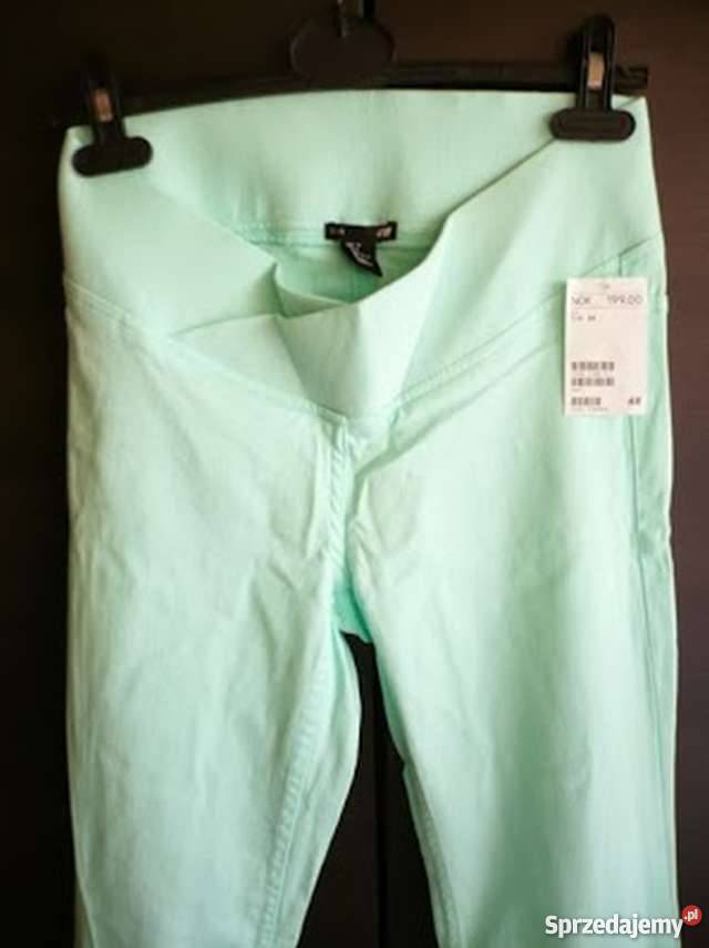Miętowe rurki z gumą w pasie HM ciążowe Mama xs Rozmiar 34(XS) Toruń