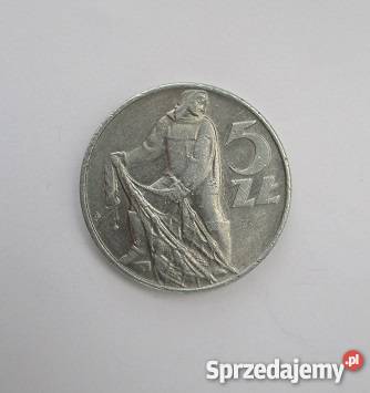 5 zł - moneta, Rybak , PRL 1974