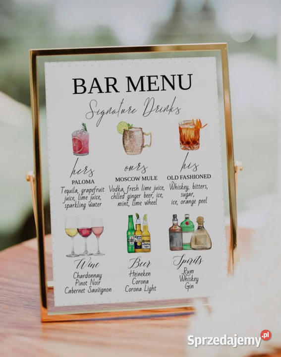 Grafiki na openbar bar weselny