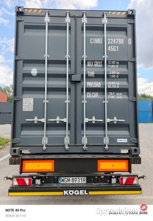 KONTENER MORSKI 40HC 12m Antracyt RAL 7016 Grabówka