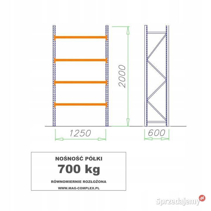 REGAŁ METALOWY MAGAZYNOWY WYTRZYMAŁY MOCNY MRC1 Gdańsk sprzedam