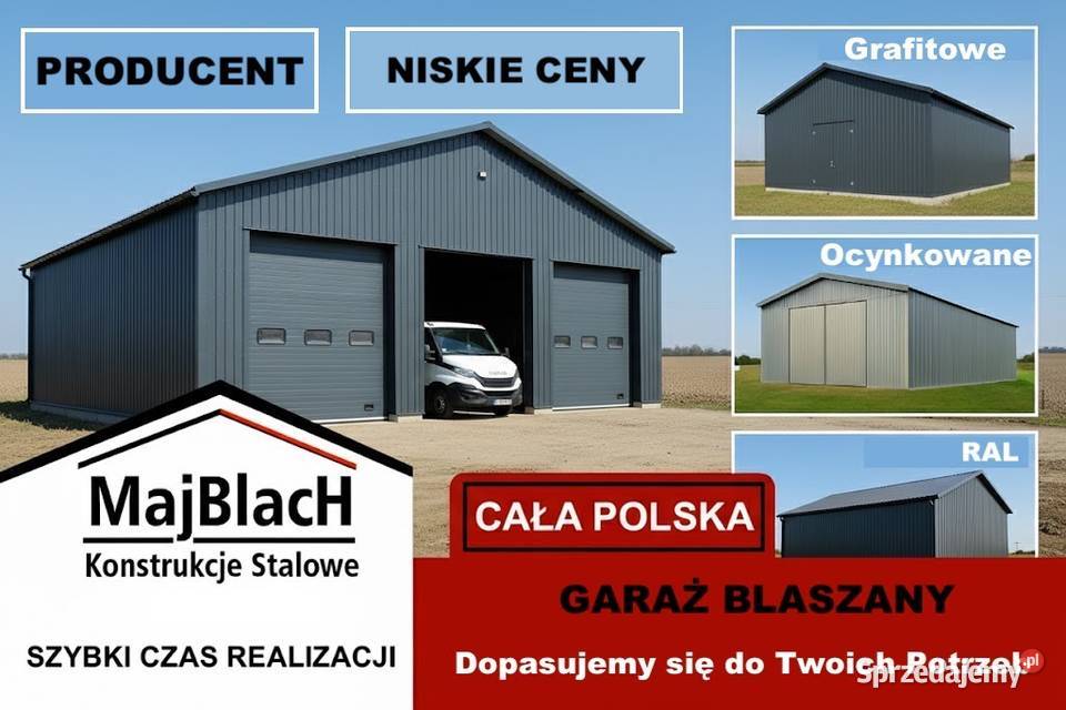 A177Garaż Blaszany Grafit Bramy Świebodzin
