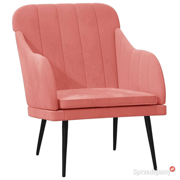 Fotel różowy 63x76x80 obity aksamitem WM351457 Fotele mazowieckie Warszawa