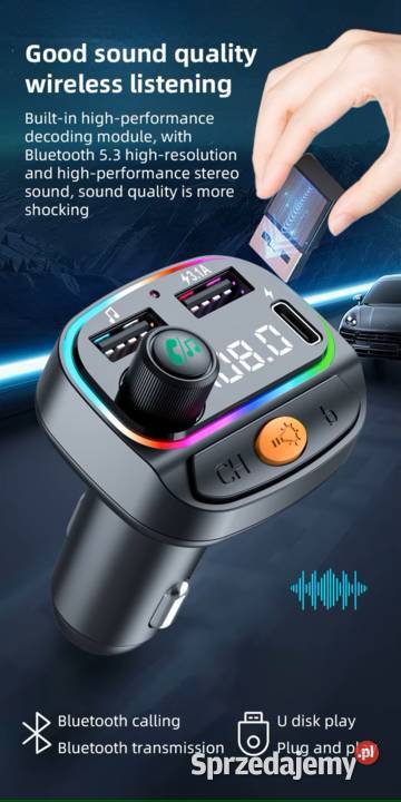 Transmitter samochodowy FM bluetooth 53 model śląskie