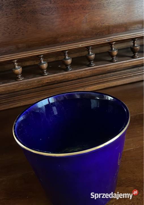 Doniczka osłonka Kobalt Złocona na krawędzi Z Gdańsk
