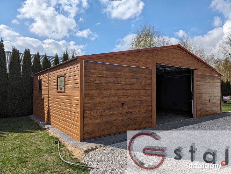 garaż blaszany 9x6 złoty dąb multigloss śląskie Czechowice-Dziedzice