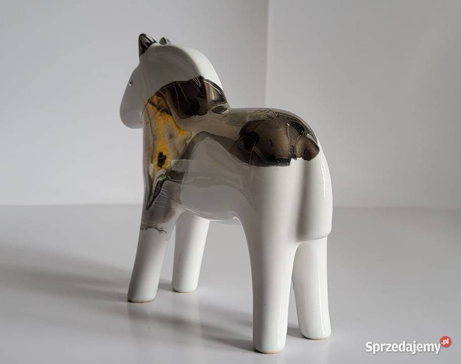 Koń Figurka Konik ceramiczny ręcznie malowany Sierakowice