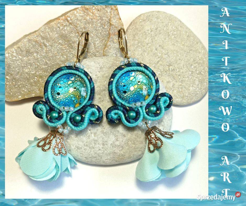 KOLCZYKI NIEBIESKIE DZIEWCZYNKI SUTASZ Kolczyki Gdynia