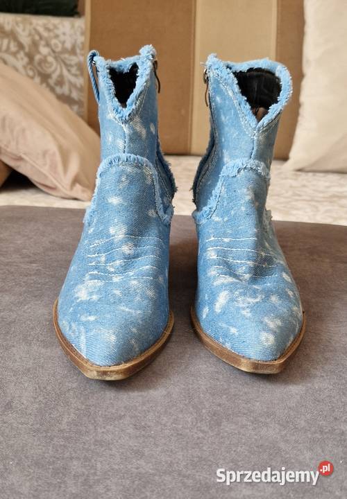 botki kowbojki jeans jeansowe niebieskie na inna Kraków sprzedam