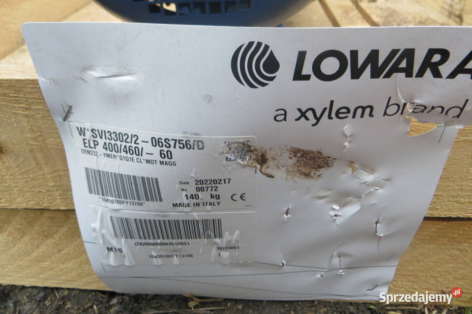 POMPA LOWARA XYLEM 75kW SVI3302206S756D Wąchock sprzedam