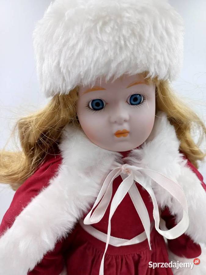 Piękna kolekcjonerska lalka porcelanowa zimowe kujawsko-pomorskie Inowrocław sprzedam