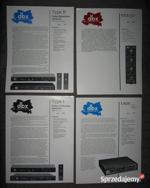 dbx brochures specification sheets lot broszury