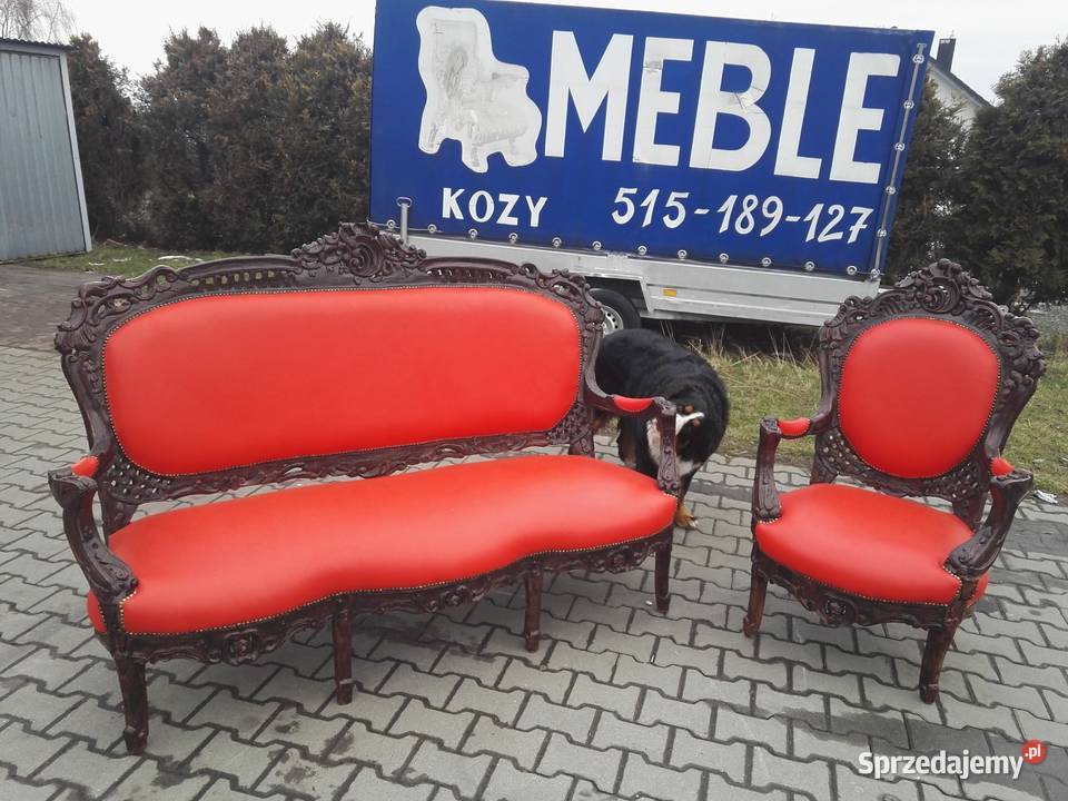 Komplet Rzeźbiony 31 Neorenesansowy Całkowicie Komplety wypoczynkowe śląskie Kozy sprzedam