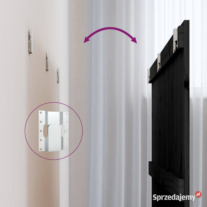 Wezgłowie łóżka czarne 140x3x90 lite drewno Warszawa sprzedam