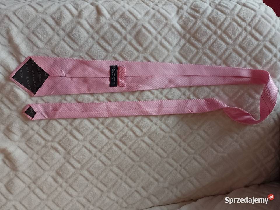 Giorgio ArmaniJedwabny różowy krawat Krawaty Kraków