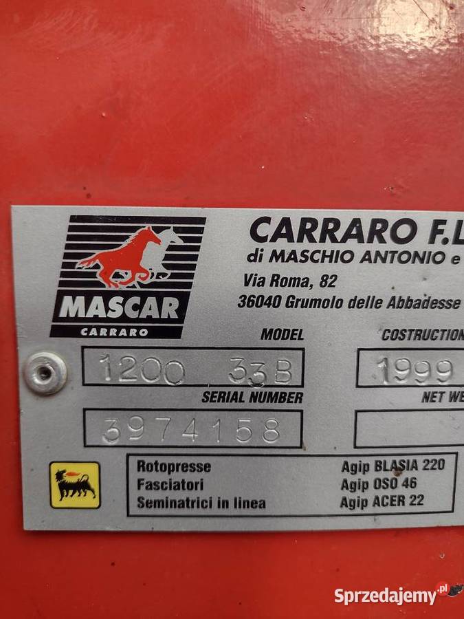 Prasa Mascar carraro 120 belarka Ładny stan Sokoły sprzedam