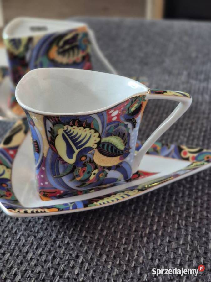 Filiżanki duoZestaw 2 trójkątnych filiżanek ze Porcelana i szkło Zawiercie