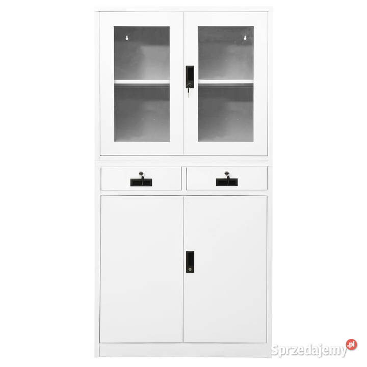 Szafa biurowa biała 90x40x180 stal i szkło Warszawa