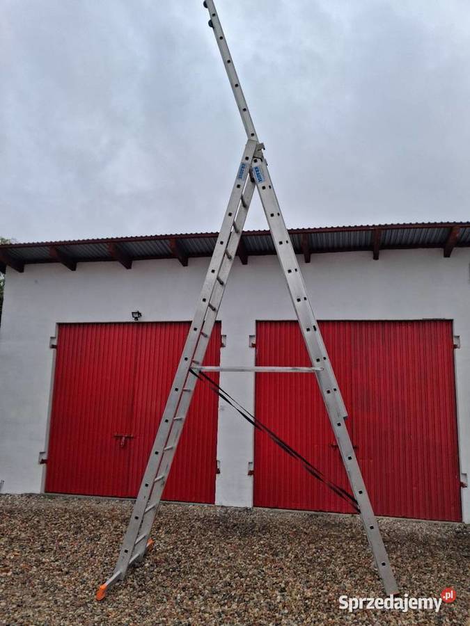 Drabina aluminiowa Krause 3x14 używana stan Wyszogród