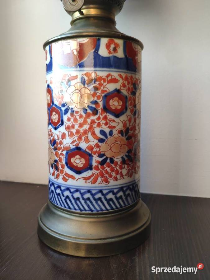 Stara japońska porcelanowa lampa naftowa IMARI Antyki Kraków