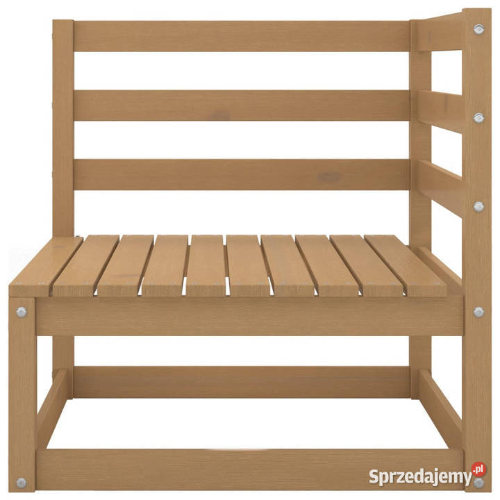 Ogrodowa sofa narożna miodowy brąz lite drewno