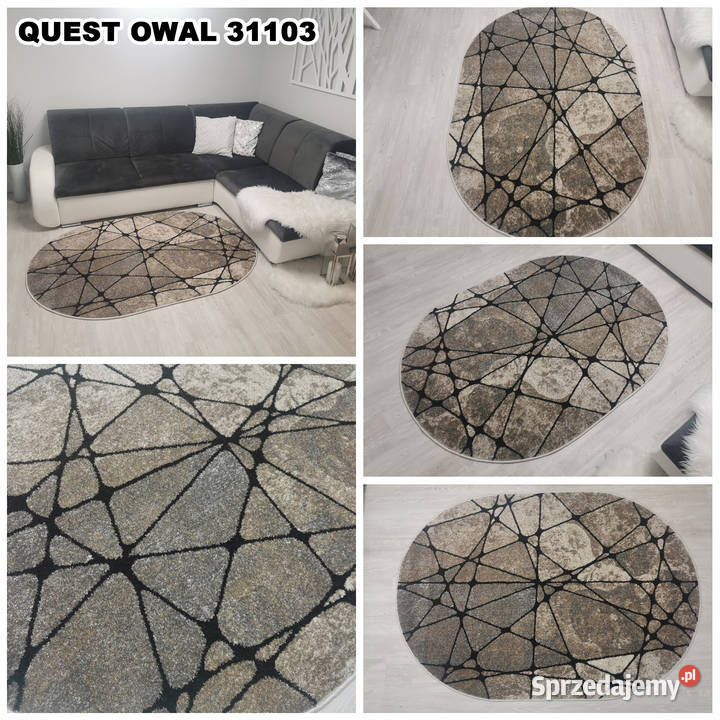 GĘSTY DYWAN OWALNY 140X190 QUEST 31103 RÓŻNE Białystok
