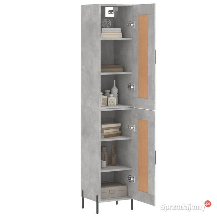 Wysoka szafka szarość betonu 345x34x180 Pozostałe Warszawa
