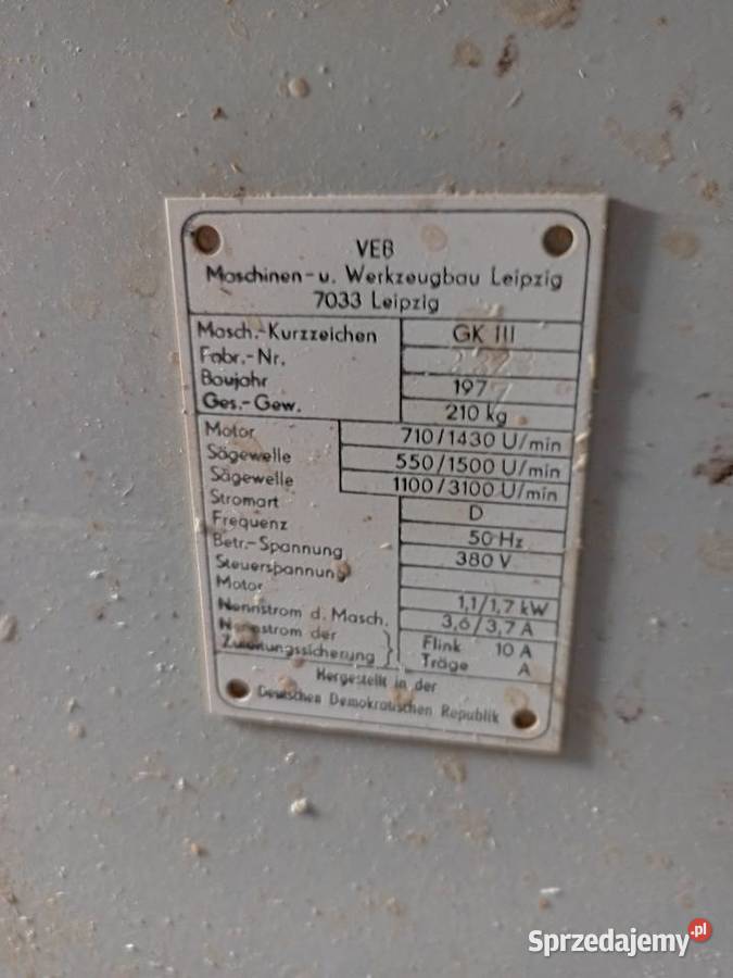 piła do drewna formatówka firmy VEB Dom i Ogród Brzesko sprzedam