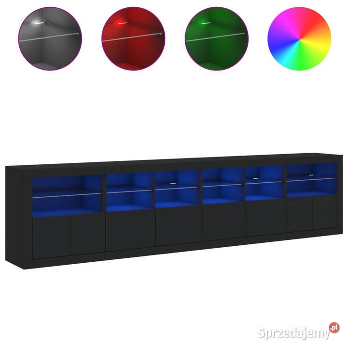 Szafka z oświetleniem LED czarna 283x37x67 Pozostałe