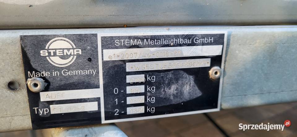 Przyczepka STEMA 27 T z Amortyzorami burtowe małopolskie Brzesko