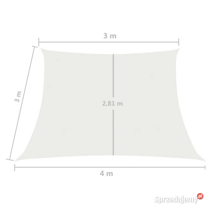 Żagiel przeciwsłoneczny 160 gm biały 34x3 m HDPE Warszawa