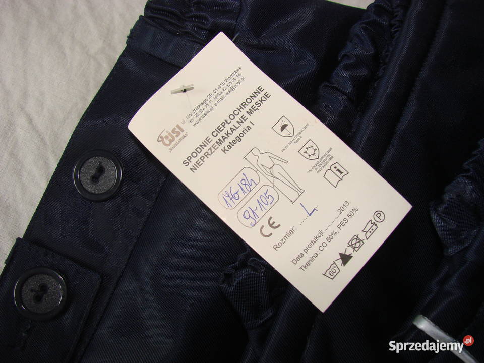 spodnie ciepłochronne nieprzemakalne męskie L Pruszcz Gdański sprzedam