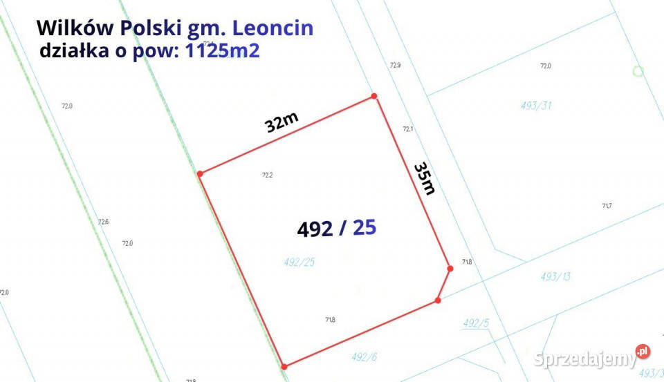 Działa budowlana 1125m2 Wilków Polski