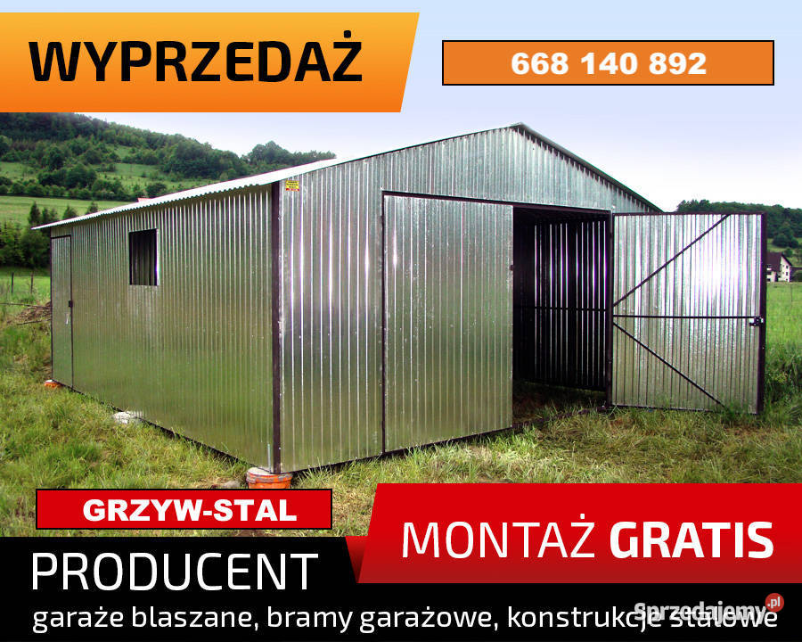 Garaż blaszany OCYNKOWANY Magazyn Wiata Hala Częstochowa