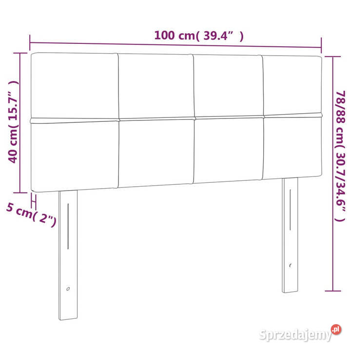 Zagłówek do łóżka z LED taupe 100x5x7888 tkanina sprzedam