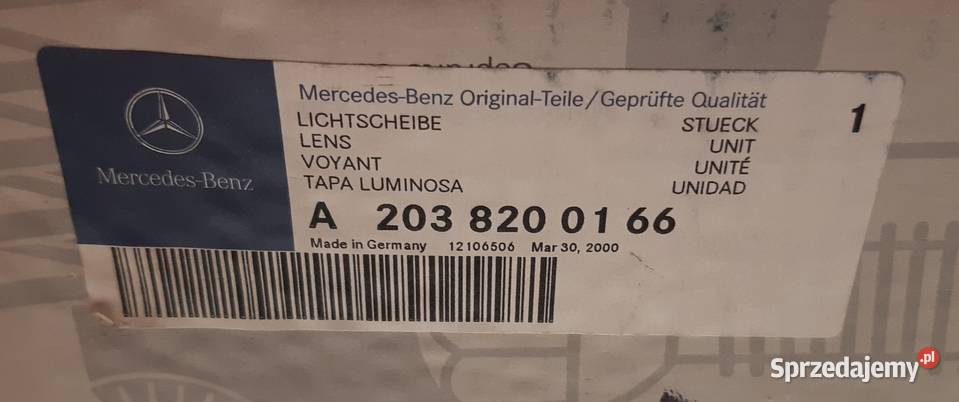 LAMPA LEWY TYŁ MERCEDES W203 A2038200166