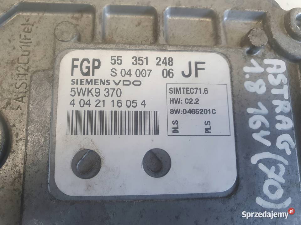 Opel Astra III H 18 16V STEROWNIK SILNIKA Chełm sprzedam
