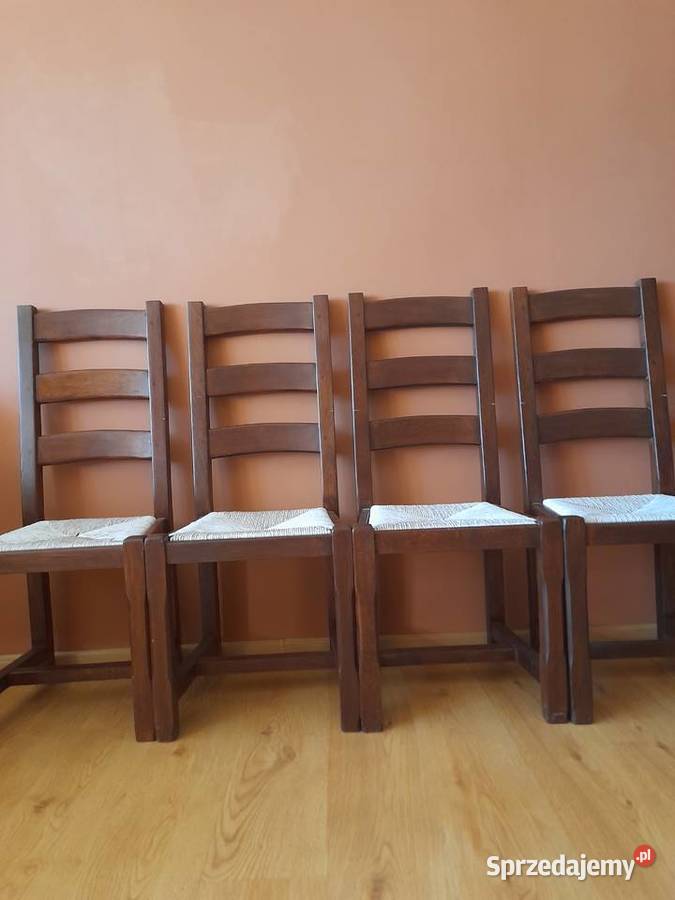 Solidne krzesła dębowe wielkopolskie Międzychód sprzedam