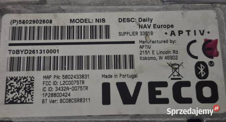 Radio nawigacja Aptiv Nis Iveco Daily 2016 Obłotne