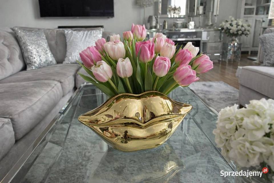 Złoty srebrny czerwony wazon usta Premium Nowy Sącz