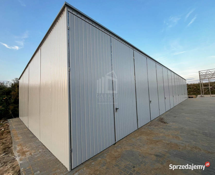 Hala blaszana 24x8m 8x brama dwuskrzydłowa biały blacha